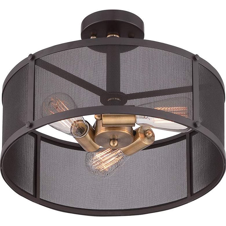 Image 4 Union Station 16" Wide Western Bronze 3-Light Ceiling Light more views