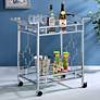 Uniondale 32 1/4" Wide Chrome Metal 2-Shelf Wheeled Bar Cart