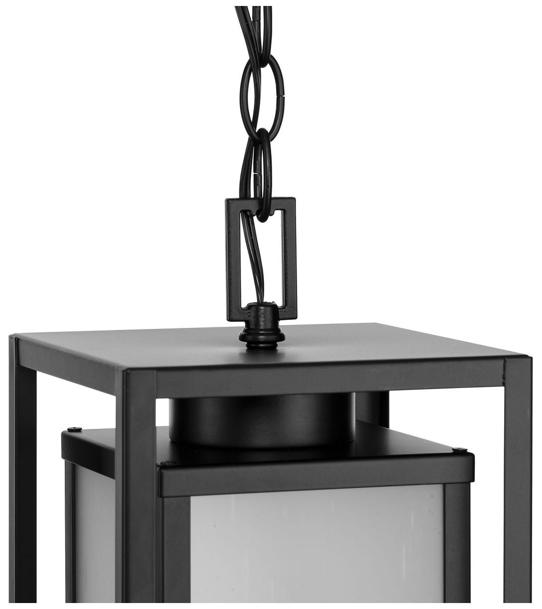 Unison Collection One-Light Etched Seeded Glass Hanging Lantern