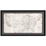 United States Map 55" Wide Giclee Framed Wall Art in scene