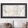 United States Map 55" Wide Giclee Framed Wall Art in scene