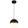2_Unity 10"W Black with Antique Brushed Brass LED Mini Pendant