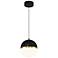 Unity 10"W Black with Antique Brushed Brass LED Mini Pendant