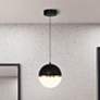 1_Unity 10"W Black with Antique Brushed Brass LED Mini Pendant