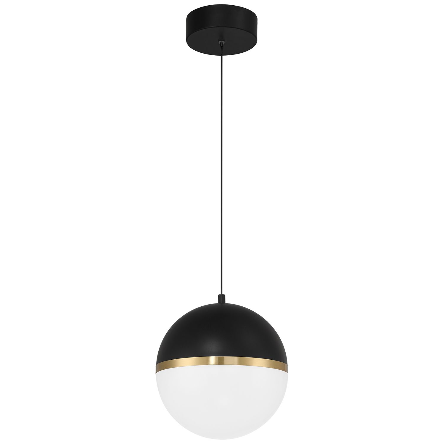 Image 3 Unity 10"W Black with Antique Brushed Brass LED Mini Pendant more views