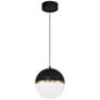 3_Unity 10"W Black with Antique Brushed Brass LED Mini Pendant more views
