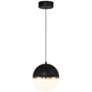 4_Unity 10"W Black with Antique Brushed Brass LED Mini Pendant more views