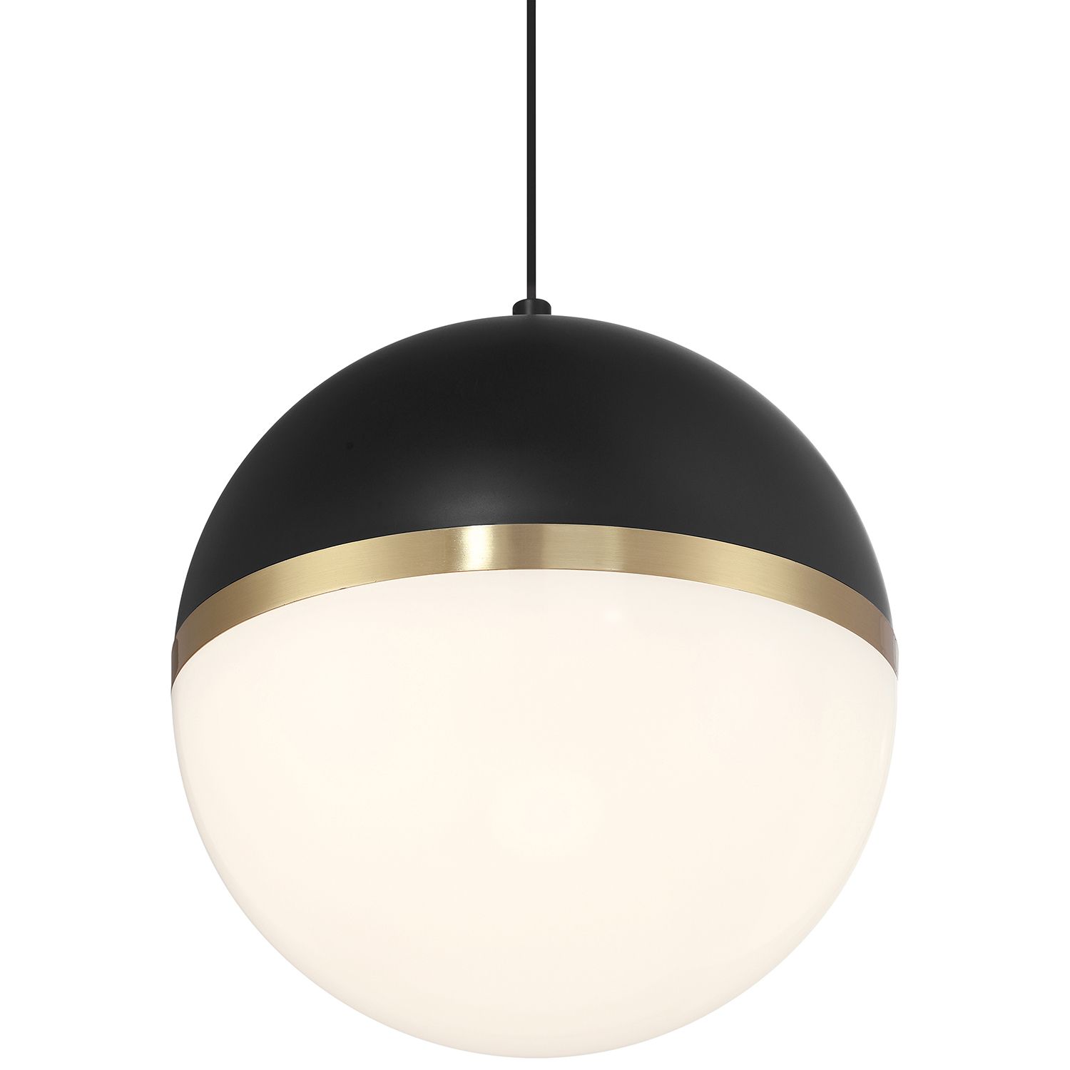 Image 6 Unity 10"W Black with Antique Brushed Brass LED Mini Pendant more views