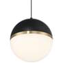 6_Unity 10"W Black with Antique Brushed Brass LED Mini Pendant more views