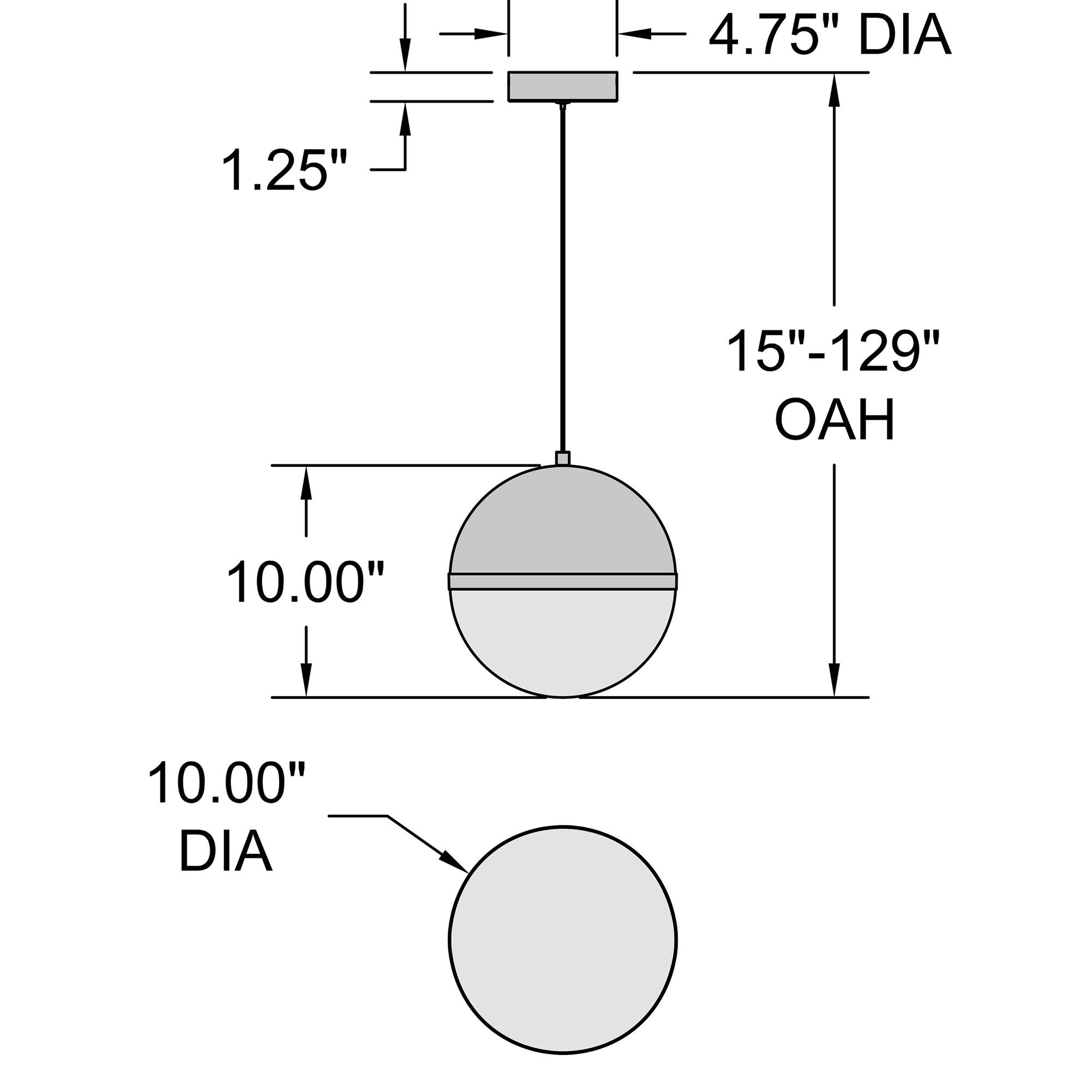 Unity 10"W Black with Antique Brushed Brass LED Mini Pendant