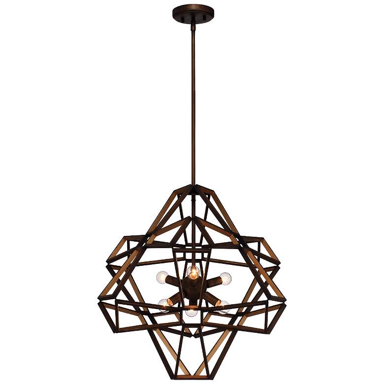 Image 1 Unity 6-Light 23 Inch Geometric Chestnut Bronze Sputnik Chandelier