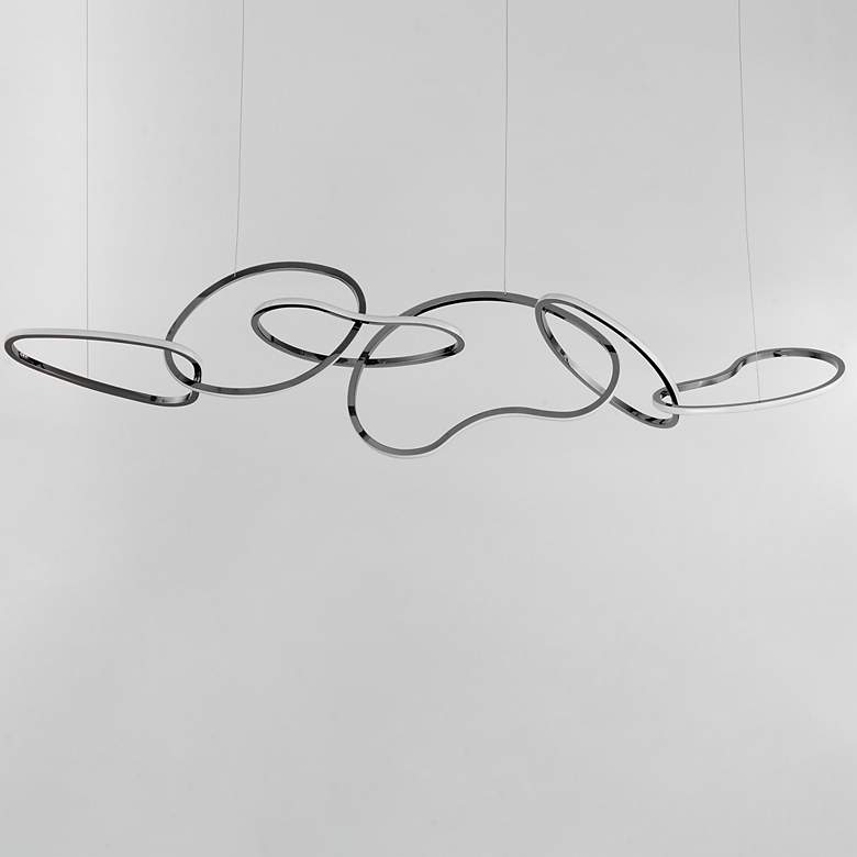Image 2 Unity 6-Light LED Pendant Black Chrome more views