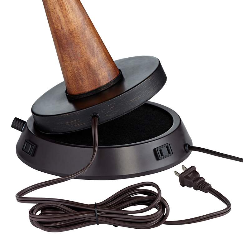 Image 4 Universal USB-Outlet 9" Wide Bronze Lamp Base with Dimmer more views