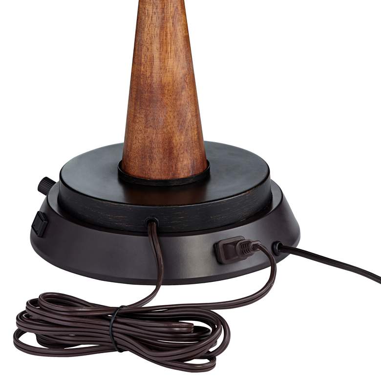 Image 5 Universal USB-Outlet 9" Wide Bronze Lamp Base with Dimmer more views