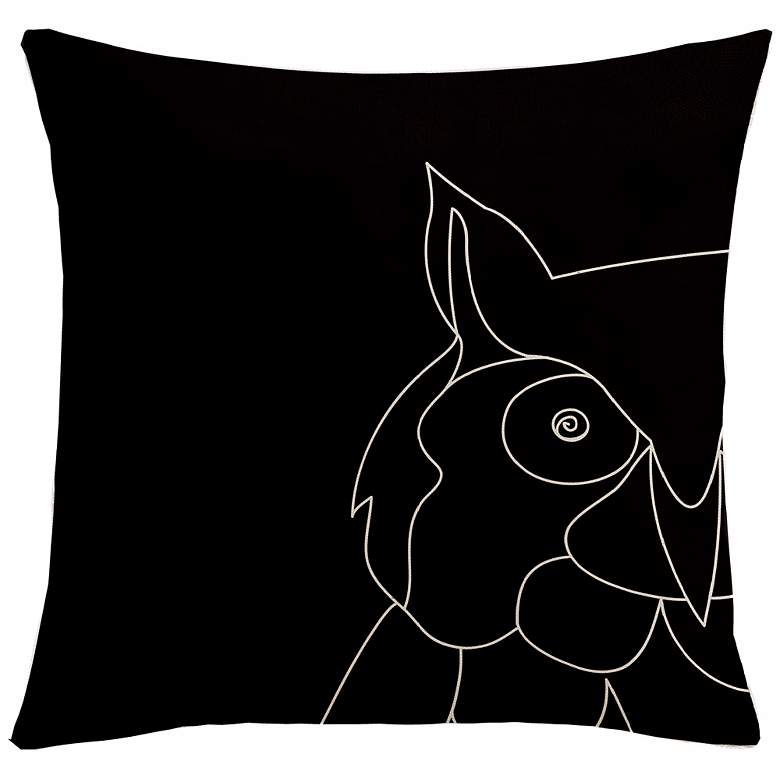 Image 1 Uno Black Owl 18 inch Square Down Throw Pillow