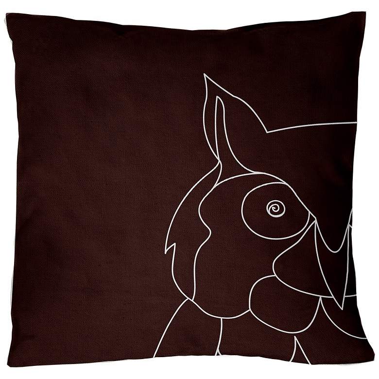 Image 1 Uno Chocolate Brown Owl 18 inch Square Down Throw Pillow