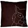 Uno Chocolate Brown Owl 18" Square Down Throw Pillow