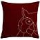 Uno Wine Red Owl 18" Square Down Throw Pillow