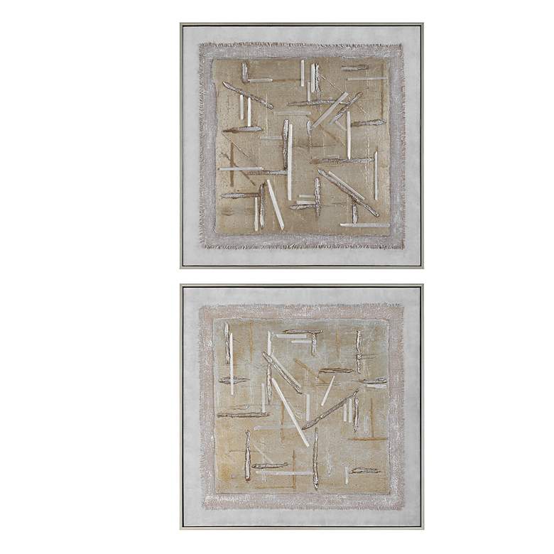 Image 2 Unpredictable 31" Square Framed Canvas Wall Art Set of 2