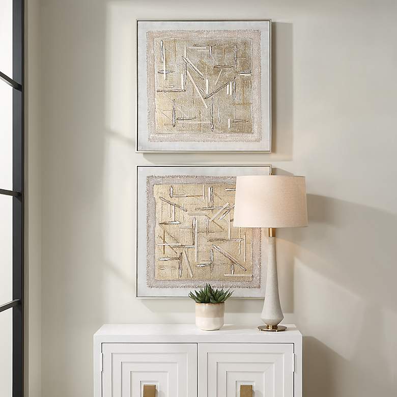 Image 1 Unpredictable 31" Square Framed Canvas Wall Art Set of 2