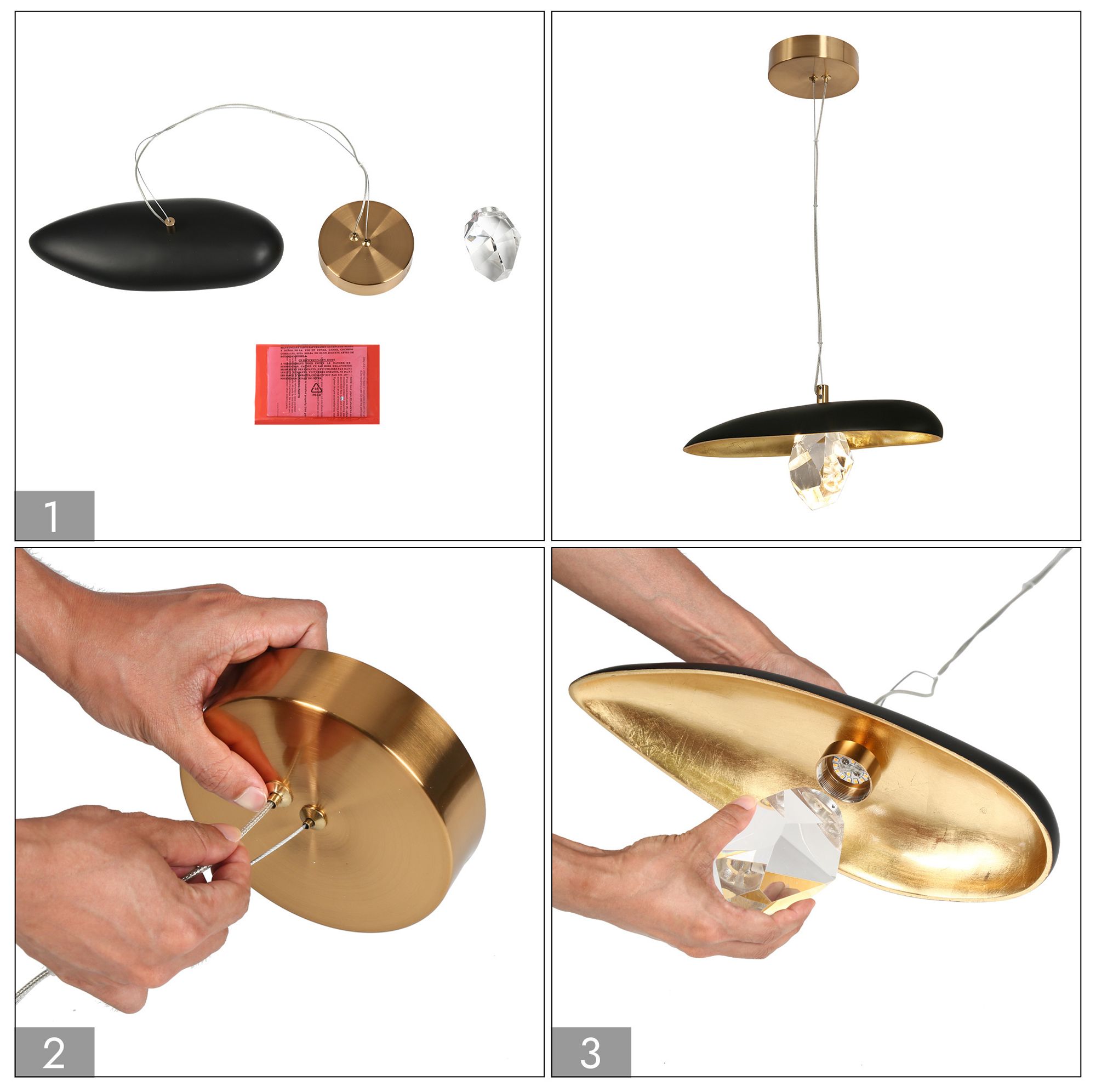 Uoicasa 1-Light LED Crystal Pendant Light - Made to Order