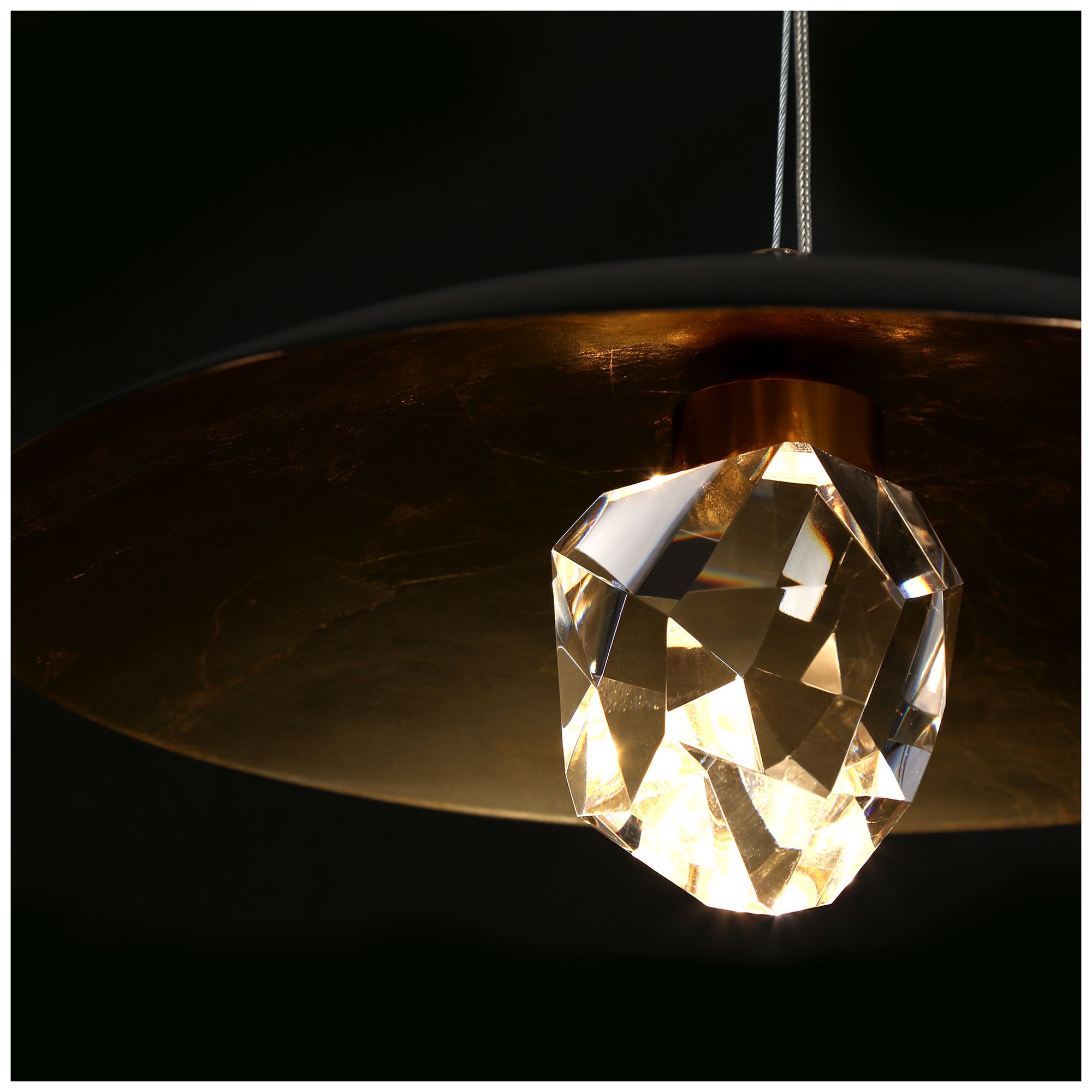 Uoicasa 1-Light LED Crystal Pendant Light