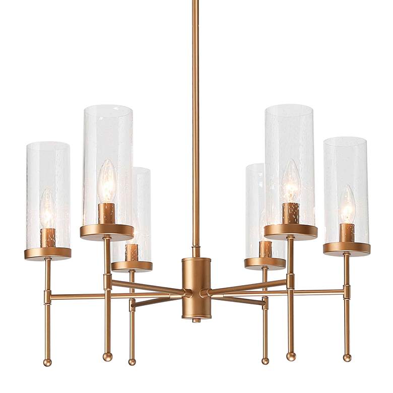 Image 2 Uolin 23" Wide Gold 6-Light Linear Chandelier