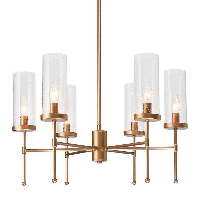 Image 2 Uolin 23 inch Wide Gold 6-Light Linear Chandelier