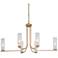 Uolin 6-Light Gold 35.8" Wide Chandelier with Glass Shade