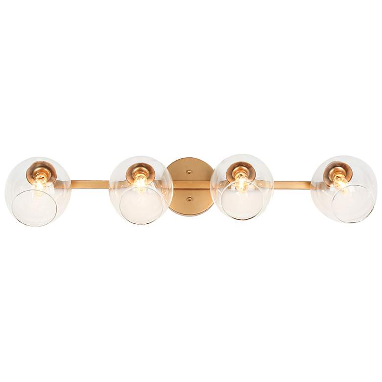 Image 5 Uolze 4-Light 33" Wide Satin Gold Bath Light more views