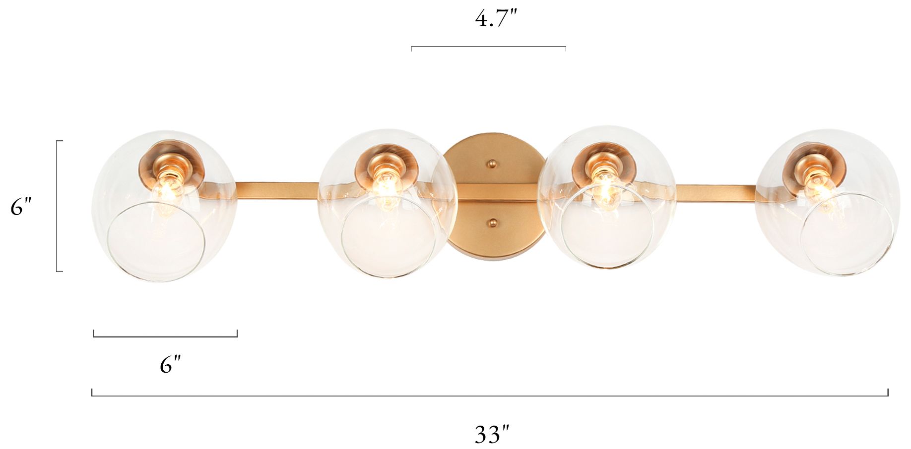 Image 6 Uolze 4-Light 33" Wide Satin Gold Bath Light more views