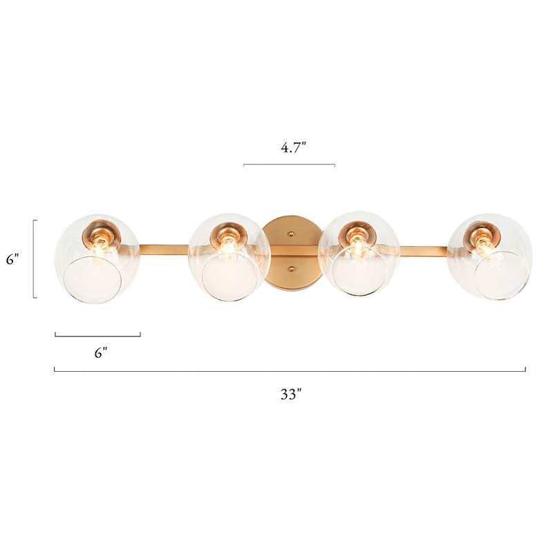 Image 6 Uolze 4-Light 33" Wide Satin Gold Bath Light more views