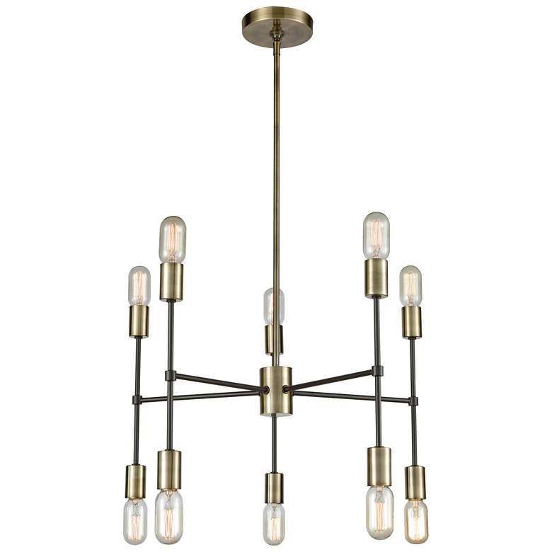 Image 1 Up Down Century 24" Wide 10-Light Chandelier - Antique Brass