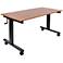 Upas Black and Teak Large Crank Adjustable Stand Up Desk