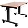 Upas Black and Teak Small Crank Adjustable Stand Up Desk