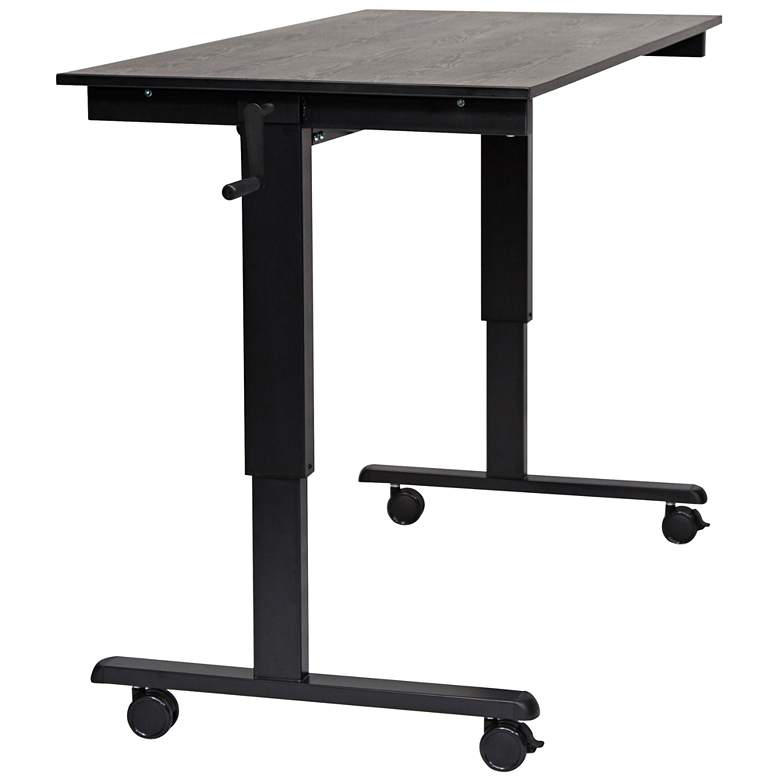 Image 1 Upas Black Large Crank Adjustable Stand Up Desk
