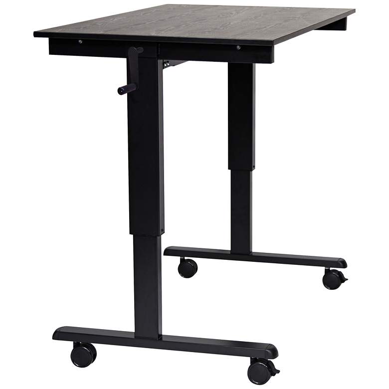 Image 1 Upas Black Small Crank Adjustable Stand Up Desk