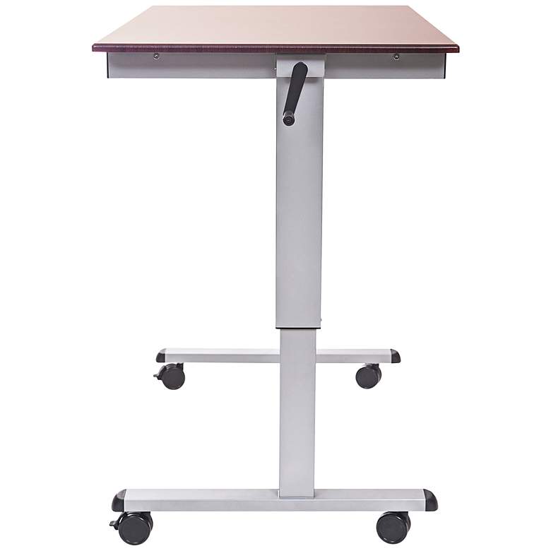 Image 1 Upas Dark Walnut Small Crank Adjustable Stand Up Desk