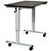 Upas Silver and Black Small Crank Adjustable Stand Up Desk