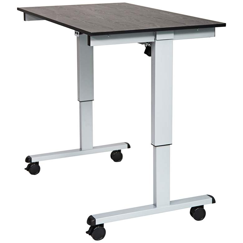 Image 1 Upas Silver and Black Small Electric Standing Desk
