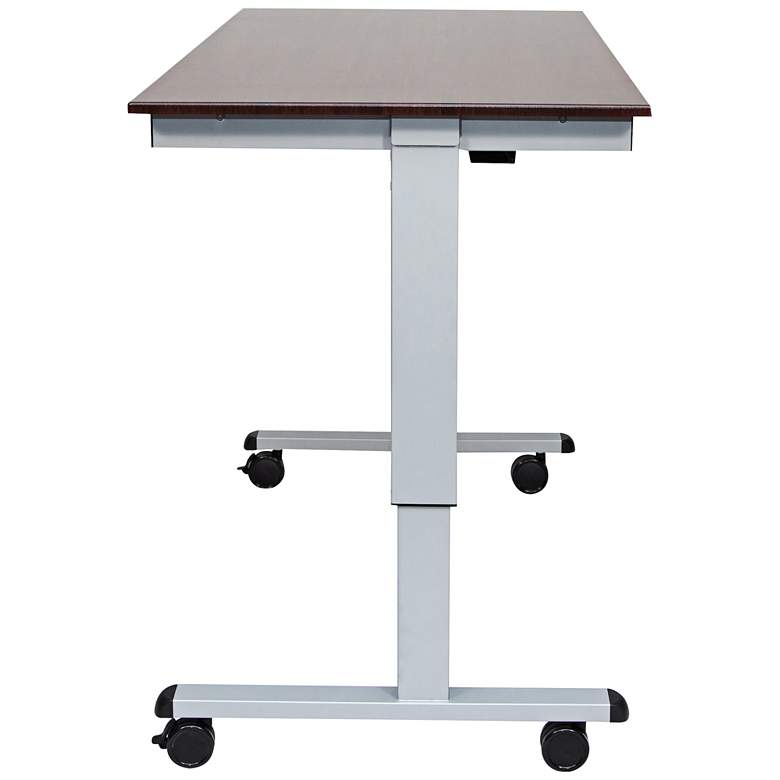 Image 1 Upas Silver and Dark Walnut Large Electric Standing Desk