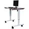 Upas Silver and Dark Walnut Small Electric Standing Desk