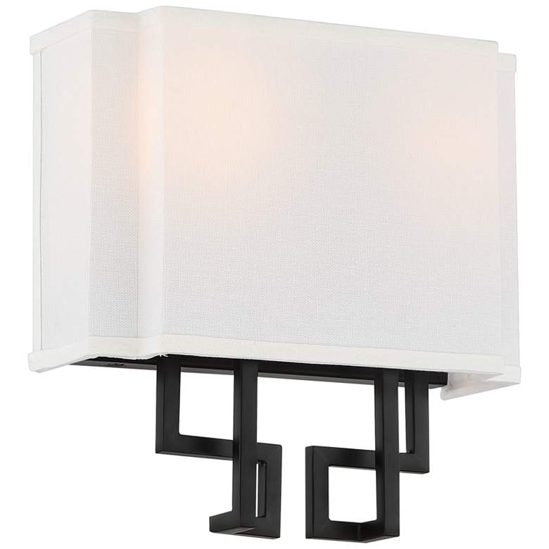 Image 1 Upham 10 1/4" High Coal and Polished Nickel Wall Sconce