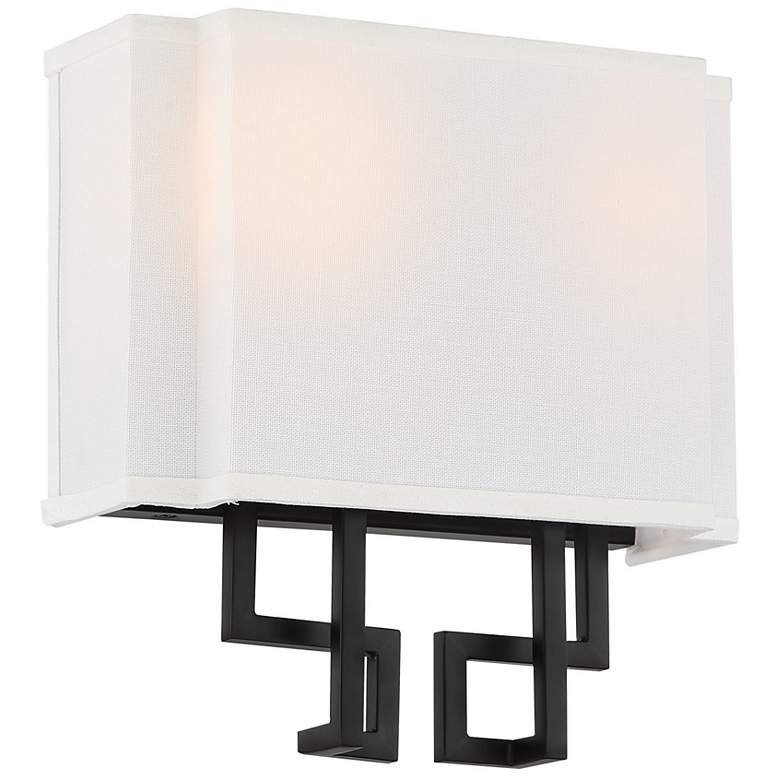 Image 1 Upham 10 1/4" High Coal and Polished Nickel Wall Sconce