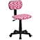 Upholstered Armless Pink Dot Computer Chair
