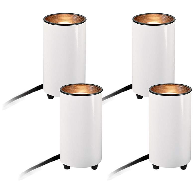 Image 1 Upland 6 1/2"H White Can Plug-in Accent Uplights Set of 4
