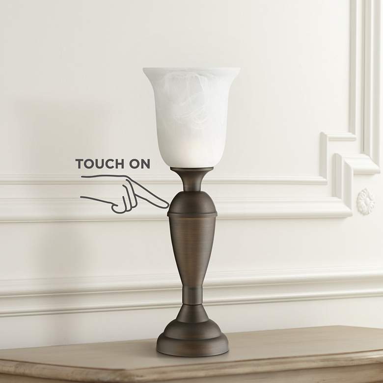 Image 1 Uplight 20 inch High Bronze Finish Touch On-Off Table Lamp