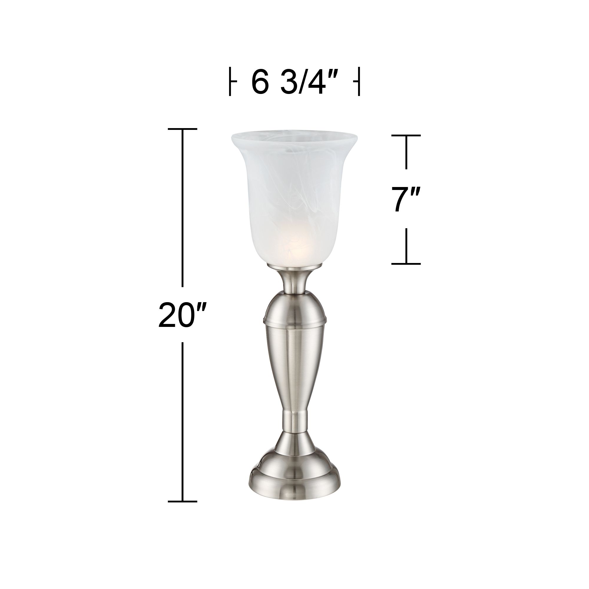 Uplight 20" High Brushed Nickel Finish Touch OnOff Table Lamp 16G00