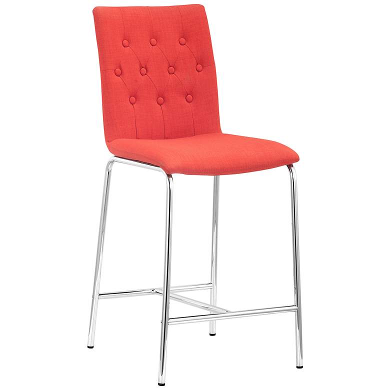Image 1 Uppsala 24" Tangerine Fabric Tufted Counter Chairs Set of 2