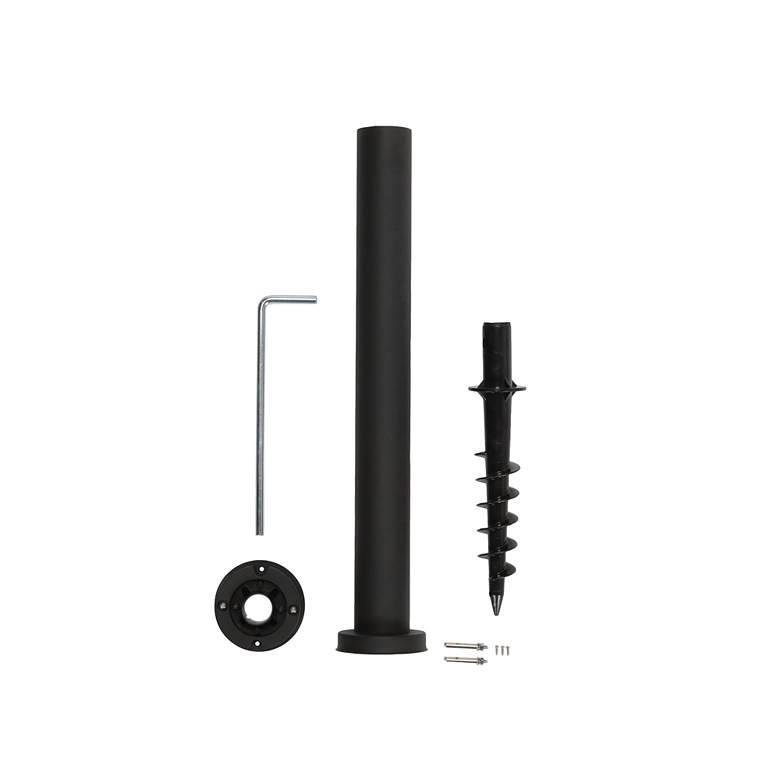 Image 4 Upright 28 1/4" High Black Metal Outdoor Bollard Post more views